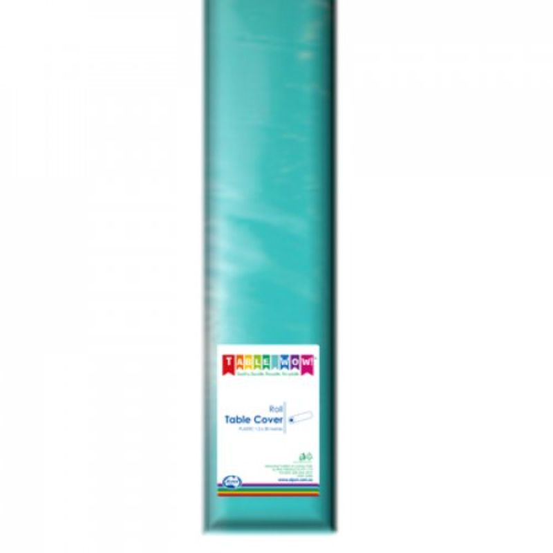 Teal Plastic Table Cover Roll - 1.2m x 30m