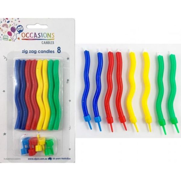 8 Pack Zig Zag Candles