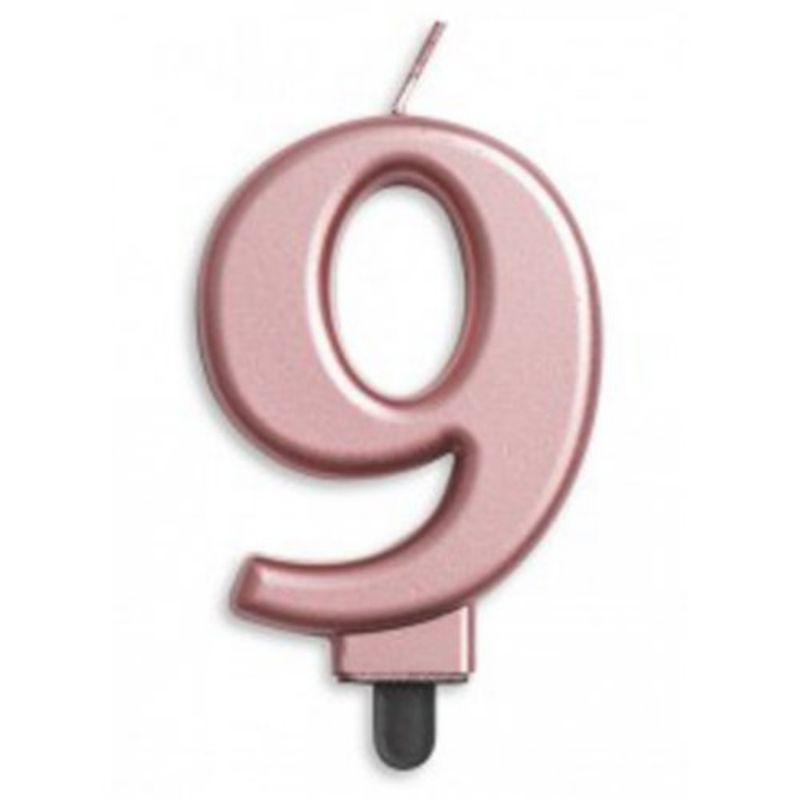Jumbo Rose Gold Numeral #9 Candle
