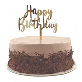 Load image into Gallery viewer, Gold Acrylic Happy Birthday Cake Topper - 2mm

