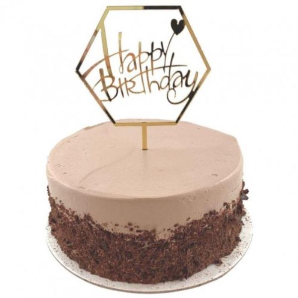 Acrylic Gold Happy Birthday Cake Topper - 0.2cm