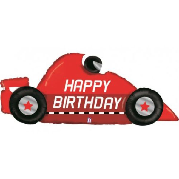 Race Car Happy Birthday Foil Balloon - 142cm