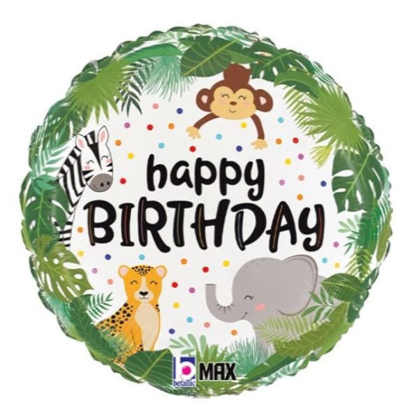 Jungle Birthday Foil Balloon - 45cm