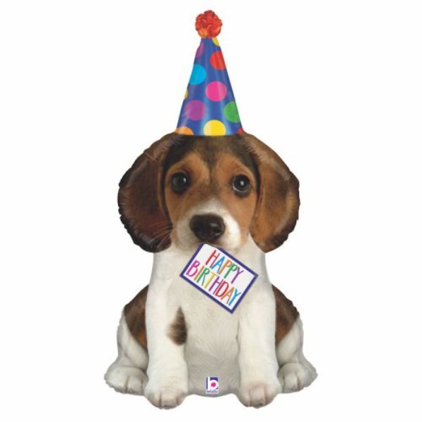Puppy Dog Happy Birthday Large Foil Balloon - 104cm