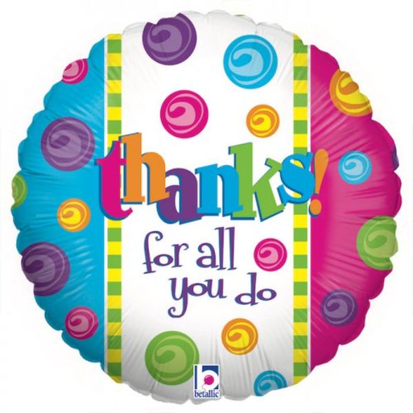 Round Marbles Thanks For All You Do Foil Balloon - 45cm