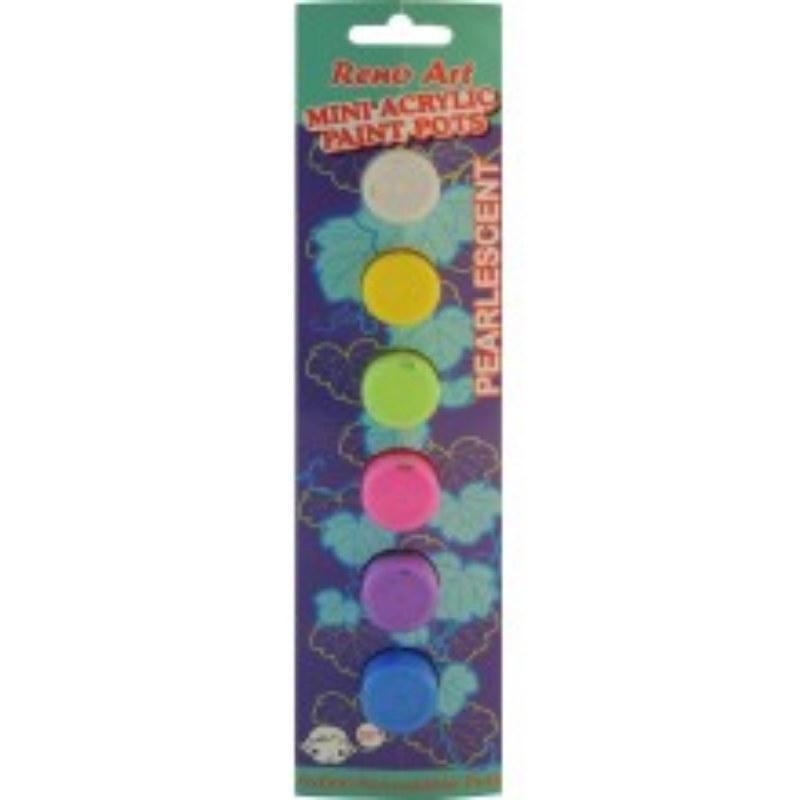 Pearlescent Colour MIni Acrylic Paint Pots - 6 x 6ml