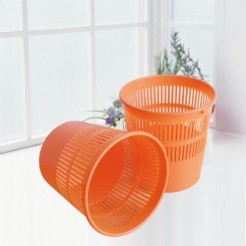 Orange Plastic Waste Paper Bin - 26.8cm x 27.7cm