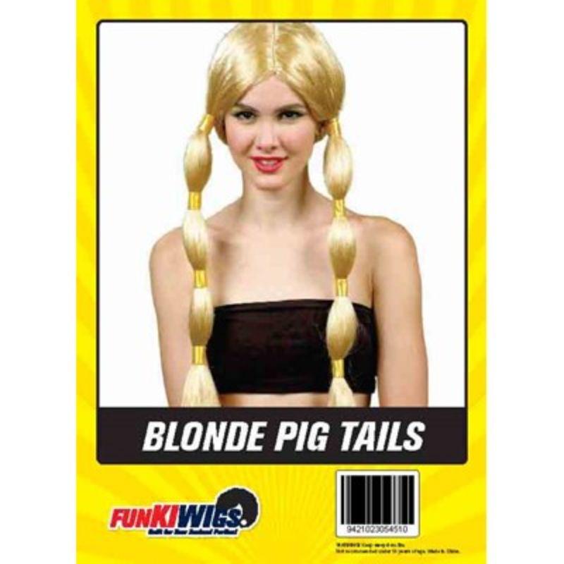 Womens Long Pig Tails Wig