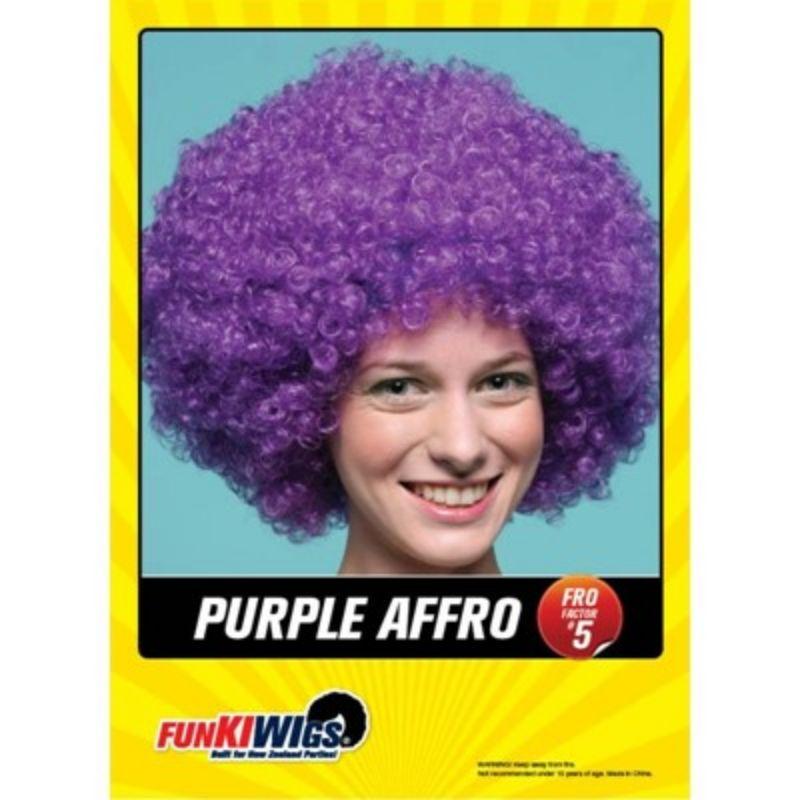 Adults Purple Afro Fro Factor 5 Wig