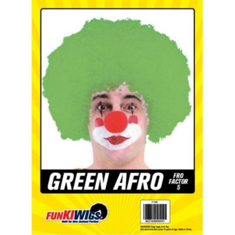 Adults Green Afro Fro Factor 5 Wig