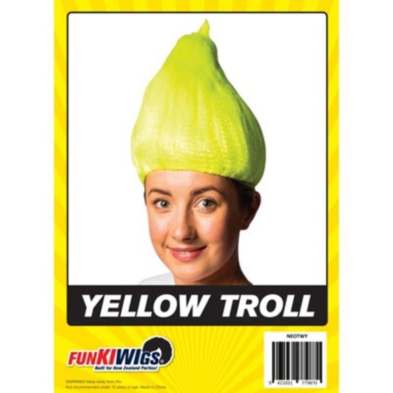 Adults Neon Yellow Troll Wig