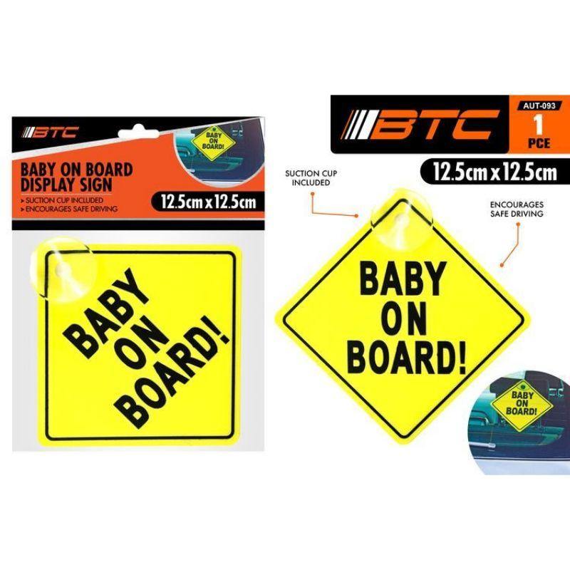 Baby on Board Sign - 12.5cm x 12.5cm - The Base Warehouse