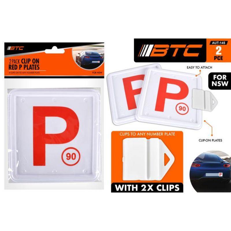 2 Pack NSW Red P Plates with Clip On - The Base Warehouse
