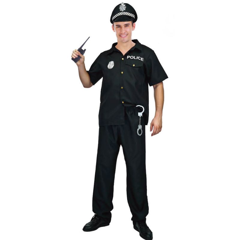Adult Police Man Shirt Costume (S/M)