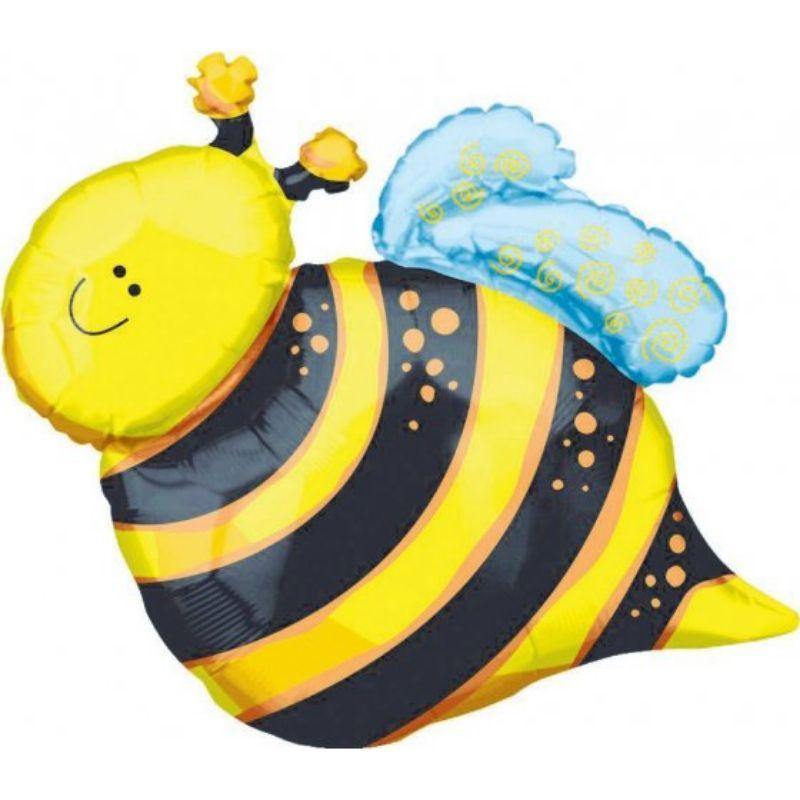 SuperShape XL Happy Bee Foil Balloon - 61cm x 63cm - The Base Warehouse