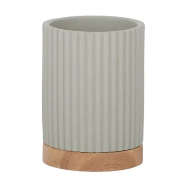 Sage Ronan Resin & Wooden Cup - 8cm x 10.5cm