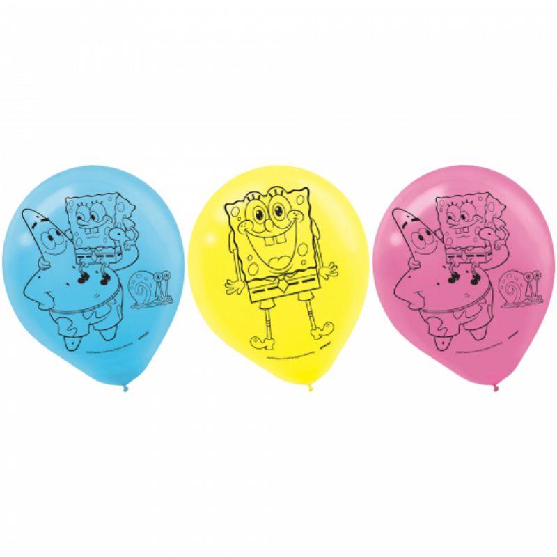 6 Pack SpongeBob Latex Balloons - 30cm