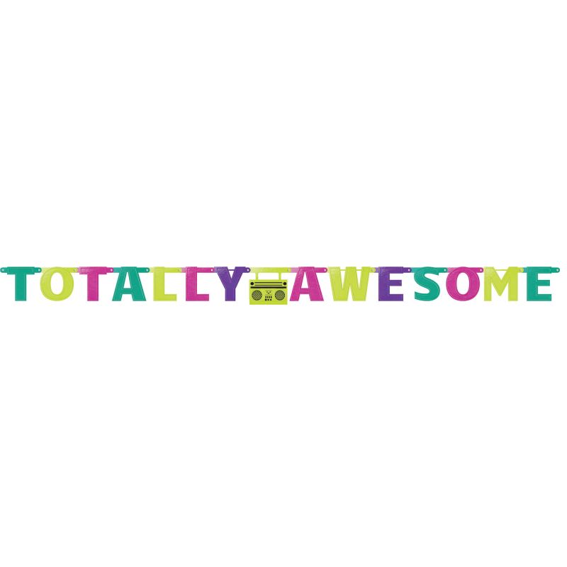Awesome Party 80s Totally Awesome Letter Banner - 16cm x 2.07m