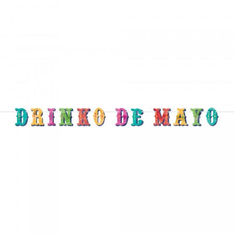 Fiesta Hot-Stamped Drinko De Mayo Letter Banner - 16cm x 3.65m