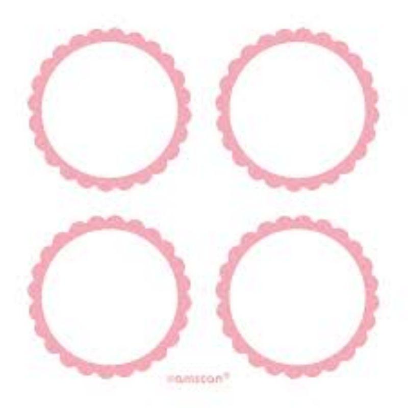 20 Pack New Pink Scalloped Labels - 5cm