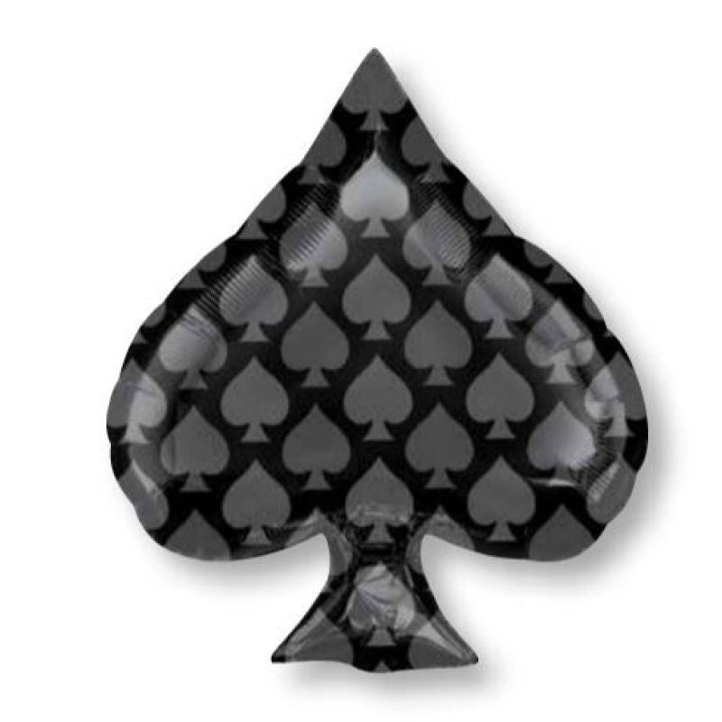Black Spade Junior Shape Foil Balloon - 46cm x 56cm