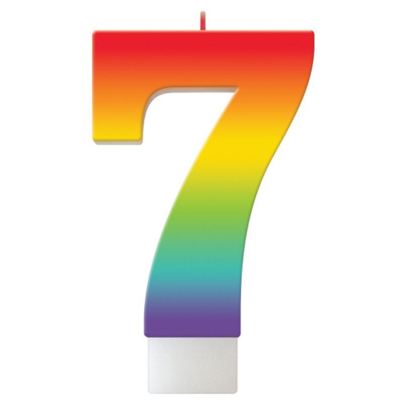 Birthday Celebration Rainbow Candle Number #7 - 11cm