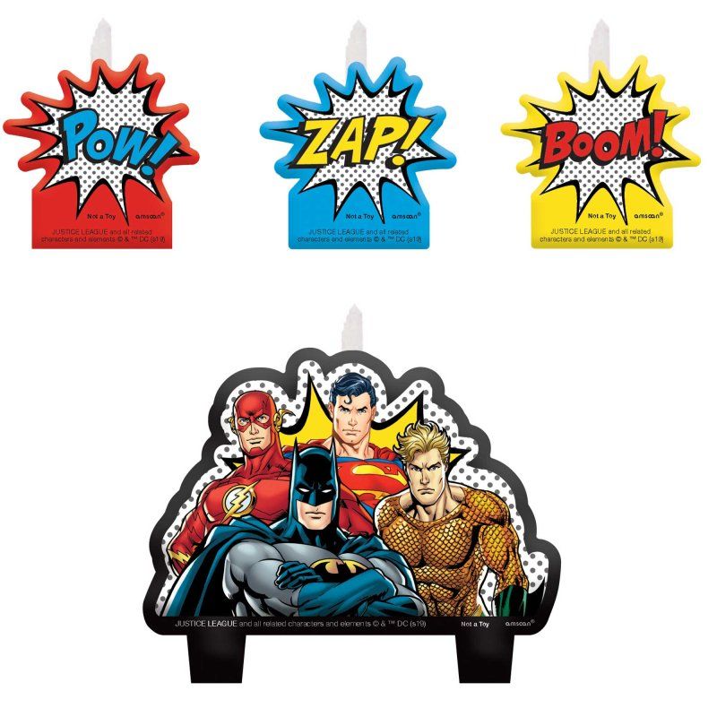 4 Pack Justice League Heroes Unite Mini Moulded Candle Set