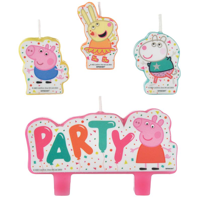 4 Pack Peppa Pig Confetti Party Candle Set