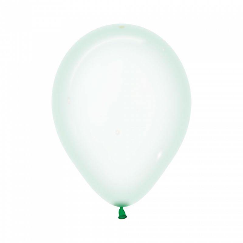 100 Pack Crystal Pastel Green Latex Balloons - 30cm - The Base Warehouse
