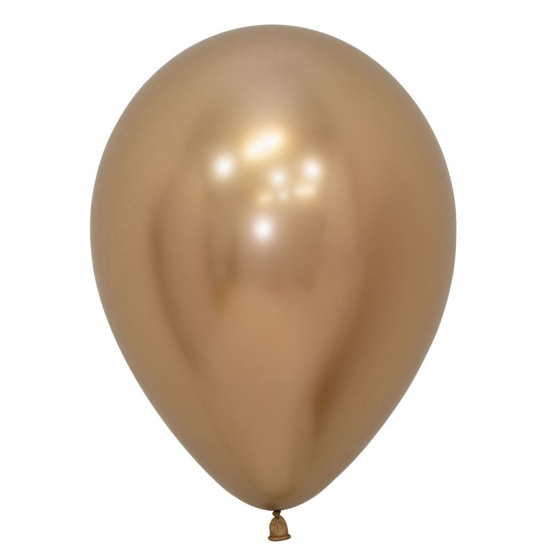 12 Pack Metallic Reflex Gold Sempertex Latex Balloon - 30cm