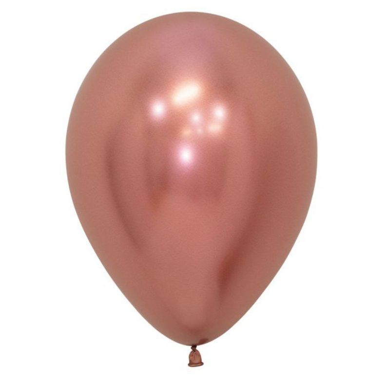 12 Pack Metallic Reflex Rose Gold Sempertex Latex Balloon - 30cm