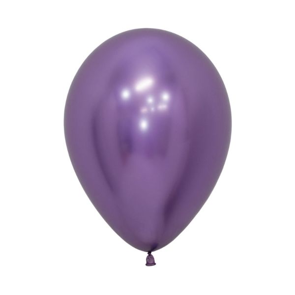 50 Pack Metallic Reflex Violet Latex Balloons - 30cm