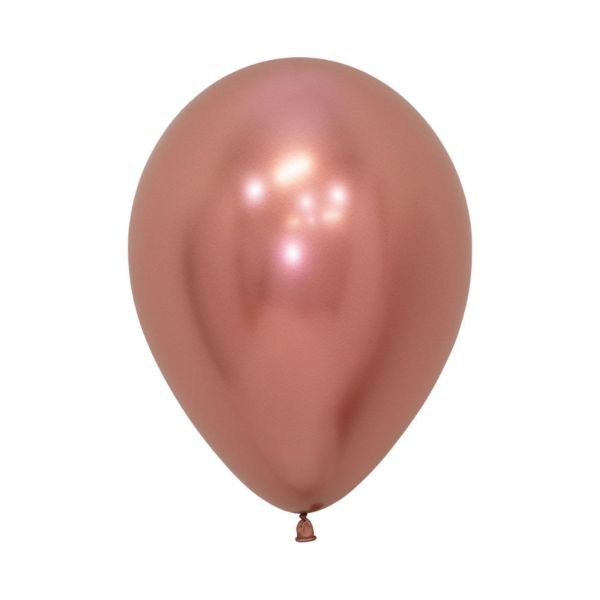 Sempertex 50 Pack Metallic Reflex Rose Gold Latex Balloon - 12cm