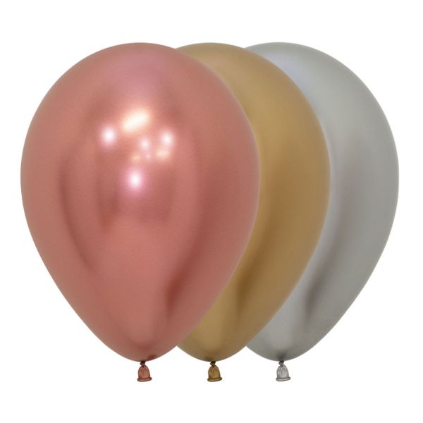 12 Pack Assorted Sempertex Reflex Deluxe Latex Balloons - 30cm