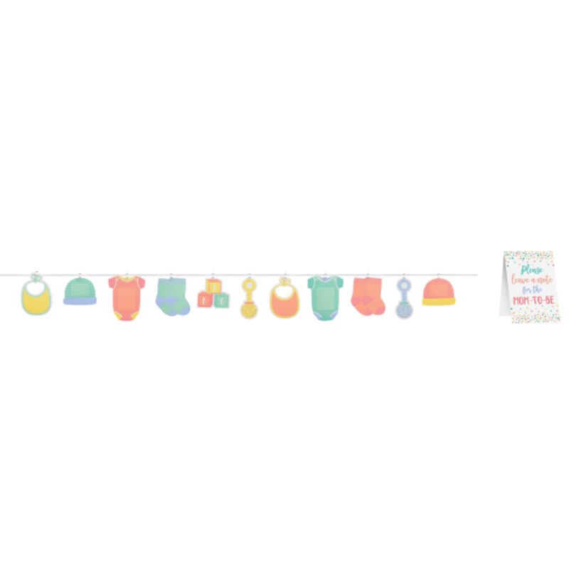 Baby Shower Autograph Clothes Line Garland