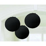 Load image into Gallery viewer, 3 Pack Jet Black Round Paper Lanterns - 24cm
