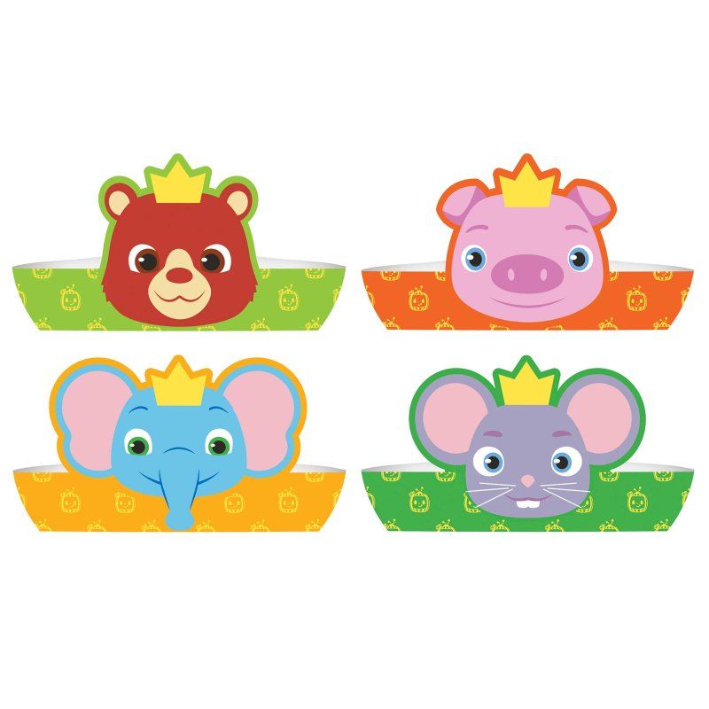 8 Pack Cocomelon Paper Crowns