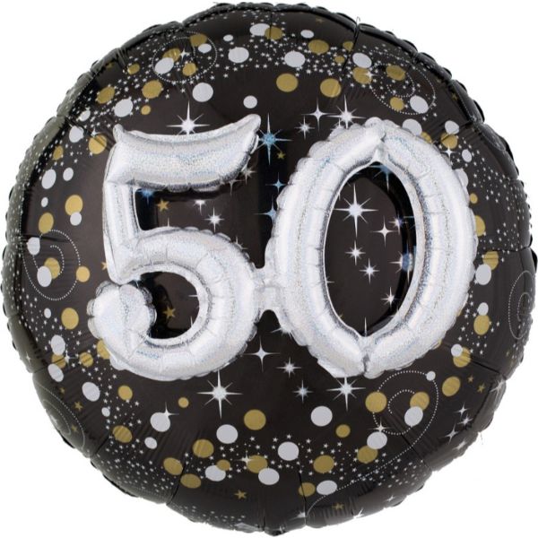Holographic Sparkling 50 Birthday Foil Balloon - 91cm