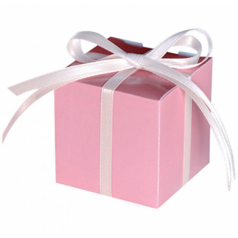 100 Mega Pack New Pink Paper Favor Boxes (Ribbon not Included) - 5.7cm x 5.7cm
