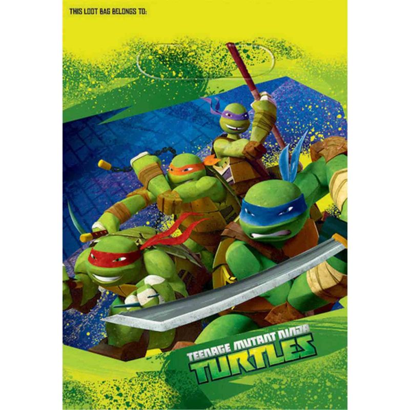 8 Pack Teenage Mutant Ninja Turtles Folded Loot Bags - 23cm