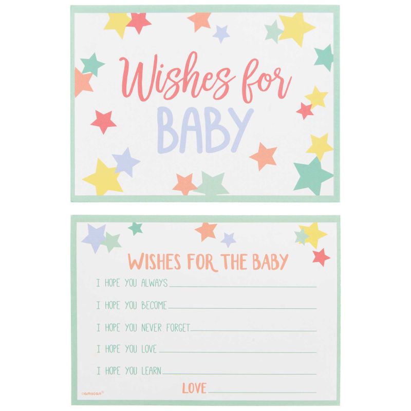 24 Pack Baby Shower Wishes For Baby Cards - 8cm x 12cm