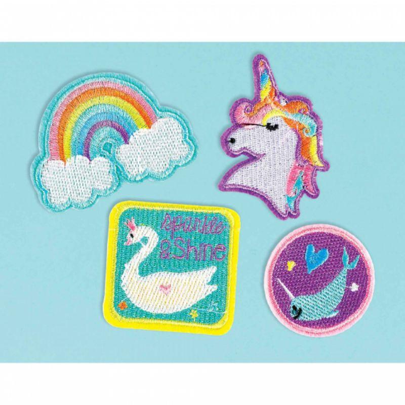 4 Pack Magical Rainbow Birthday Embroidered Iron-On Patches - 5cm