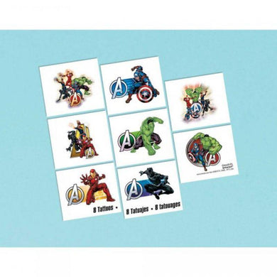 8 Pack Marvel Avengers Powers Unite Tattoo Favors - The Base Warehouse