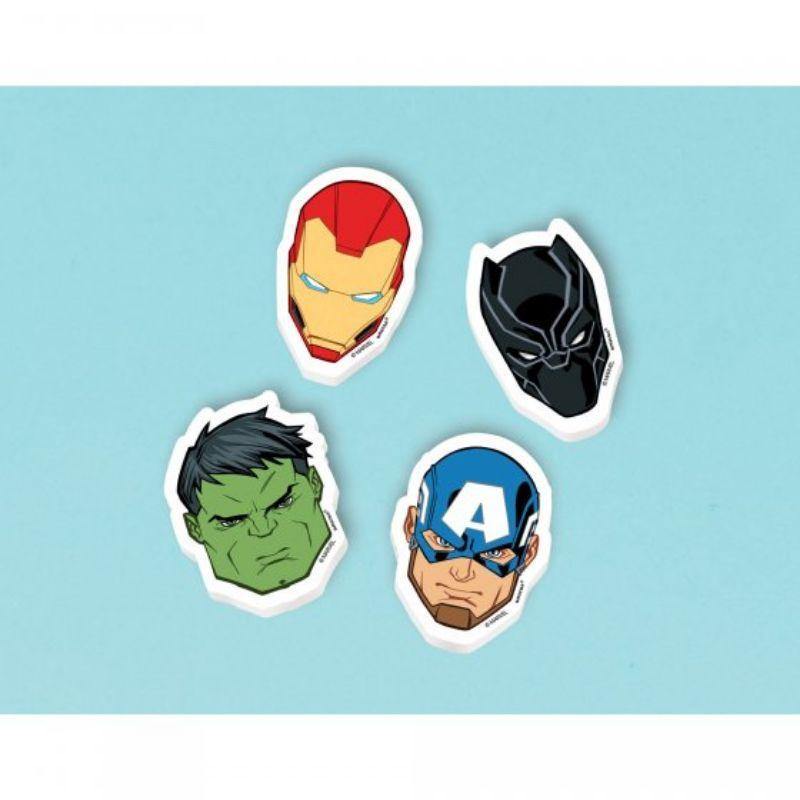 8 Pack Marvel Avengers Powers Unite Erasers - 3.5cm - The Base Warehouse
