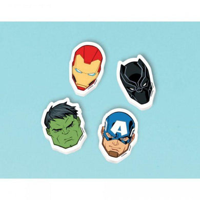 8 Pack Marvel Avengers Powers Unite Erasers - 3.5cm - The Base Warehouse