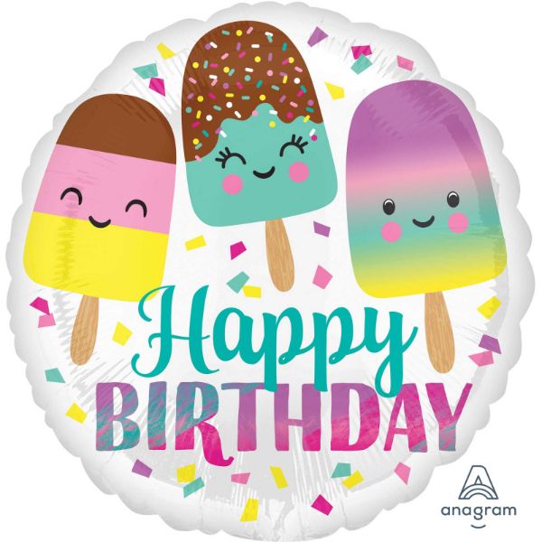 Happy Birthday Icecream Standard Foil Balloon - 45cm
