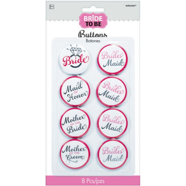 8 Pack Bride To be Buttons