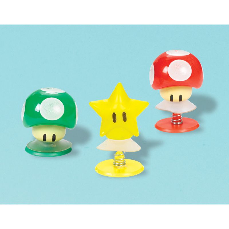 6 Pack Super Mario Brothers Creature Plastic Pop Up Favors - 5cm