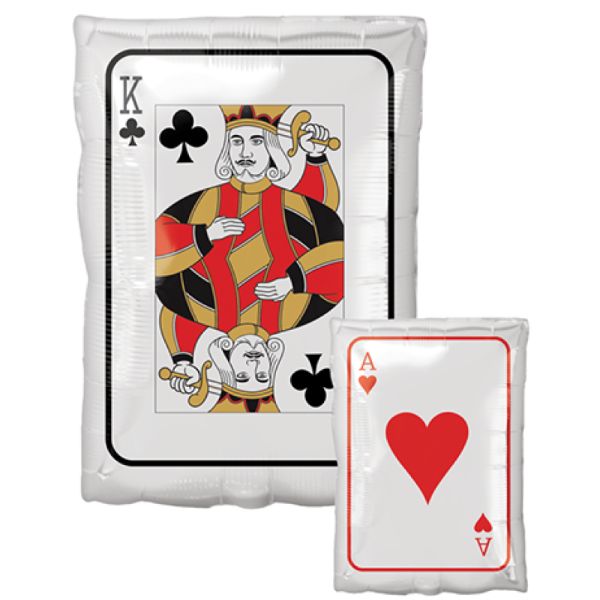 Junior Shape Roll The Dice King & Ace Playing Card Foil Balloon - 30cm x 43cm