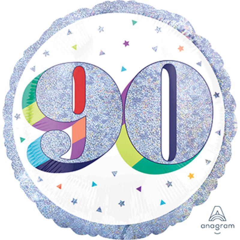 Holographic Heres to Your Birthday 90 Foil Balloon - 45cm